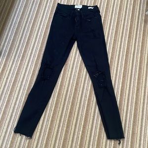 Frame jeans, black, skinny jeans, distressed